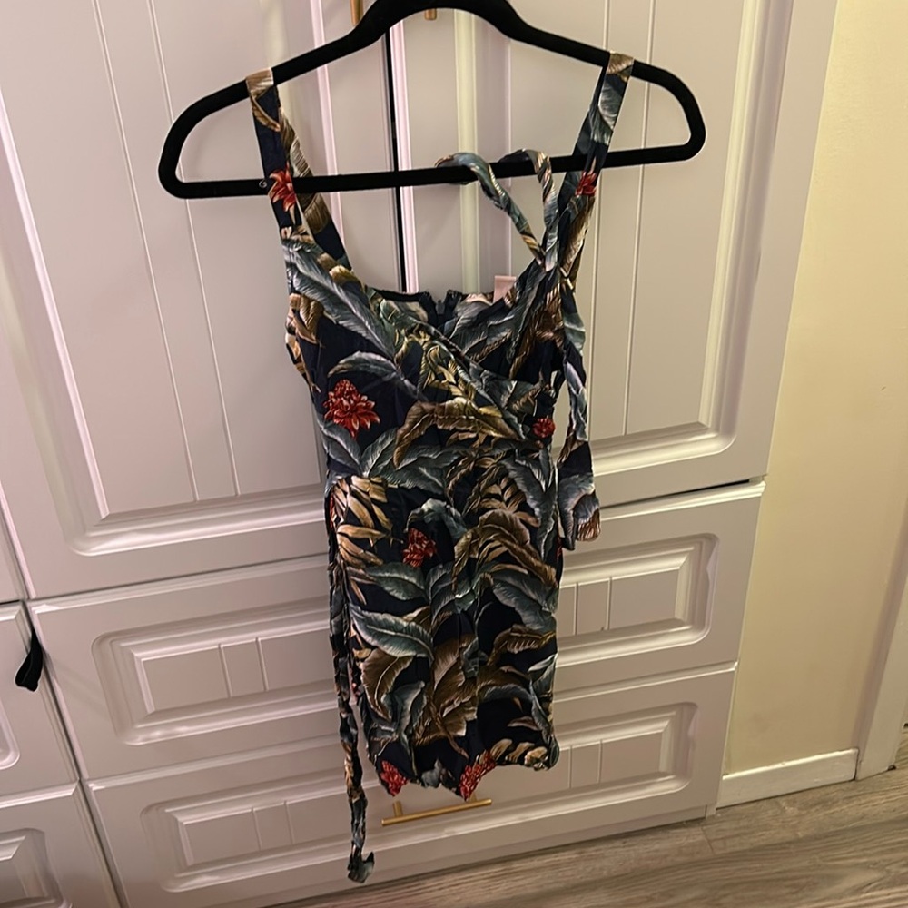 Forever 21 tropical Dress Tie Straps Size xs